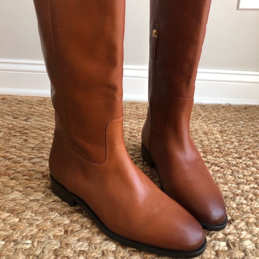 New: J Crew Tall Leather Riding Boots. Size 8.5